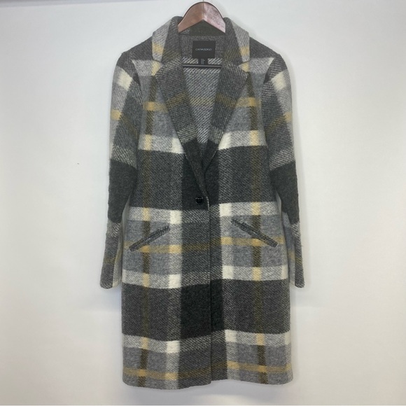 Cynthia Rowley long wool plaid jacket - Picture 2 of 12